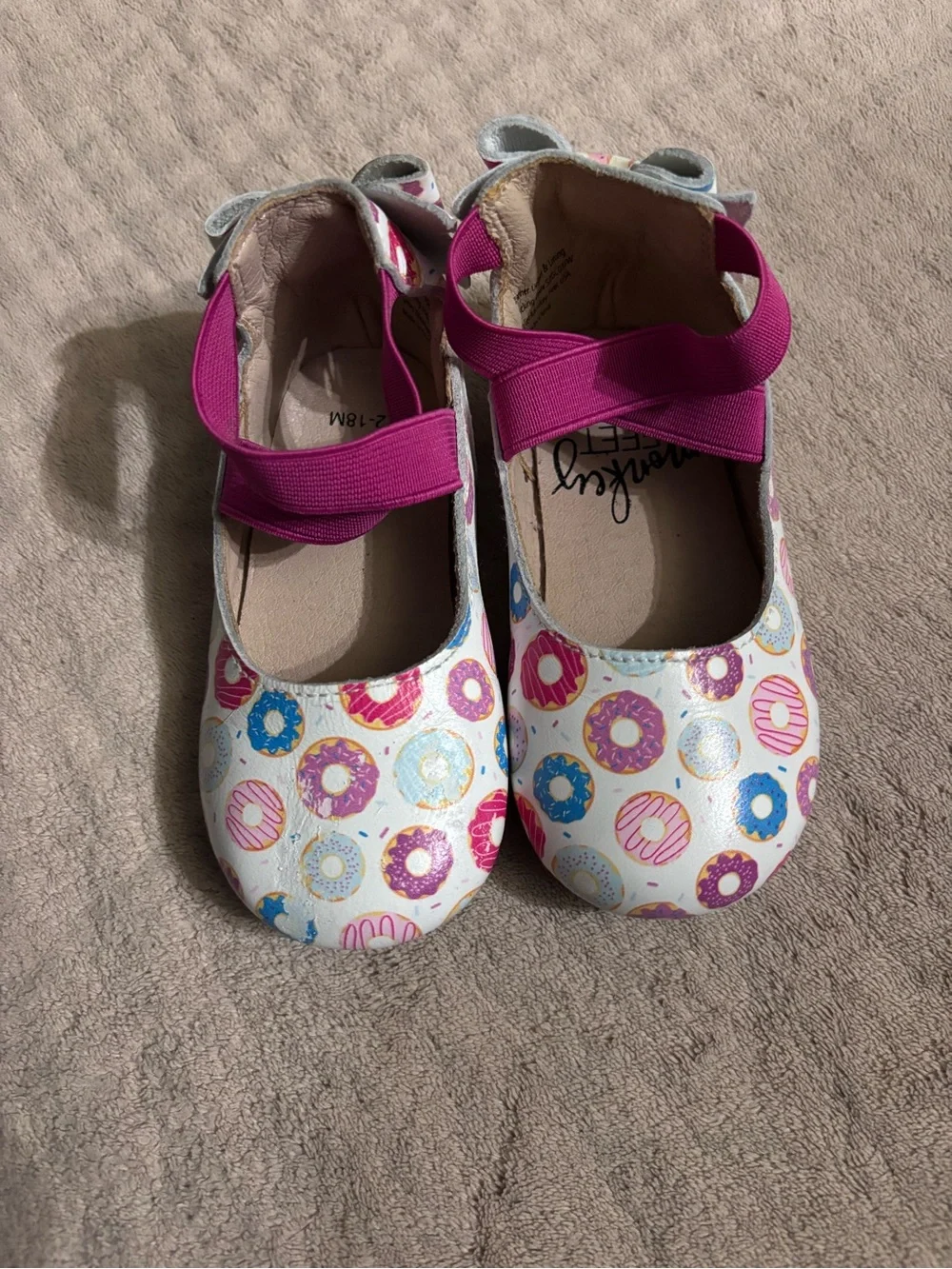 2 Pair-Monkey Feet Slip-On Shoes- Leopard and Donut Designs- EUC